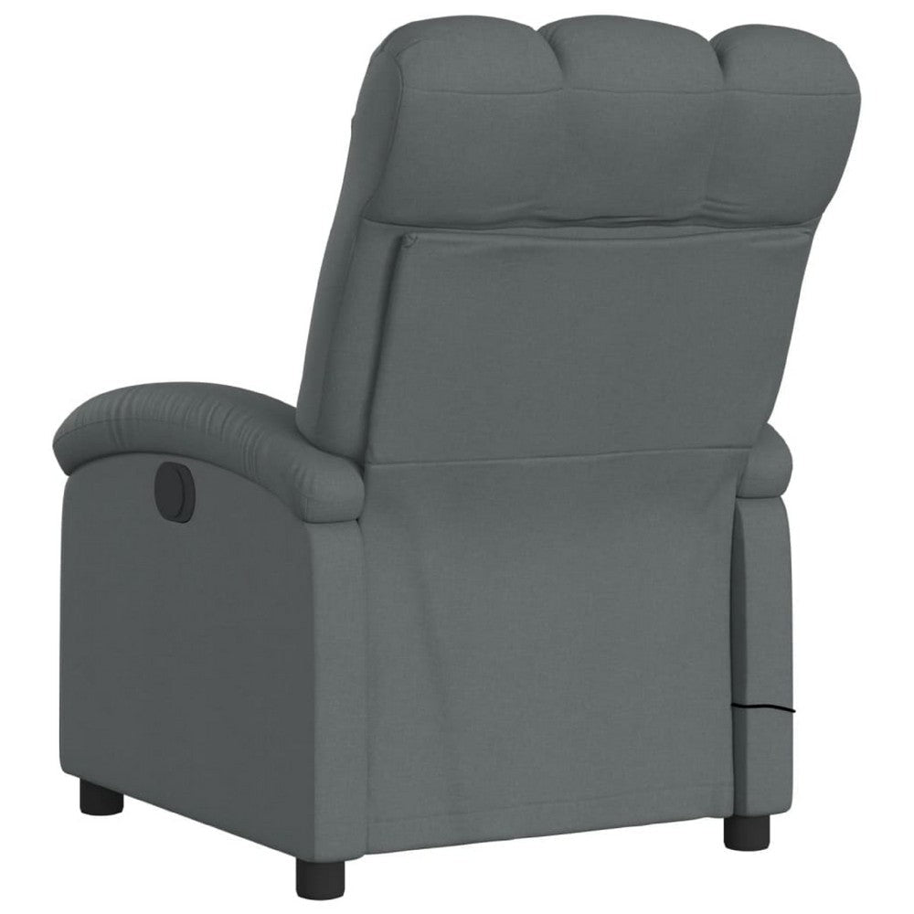 Dery Manual Recliner Chair w Massage | Side Pocket | Dark Gray Polyester BM339682