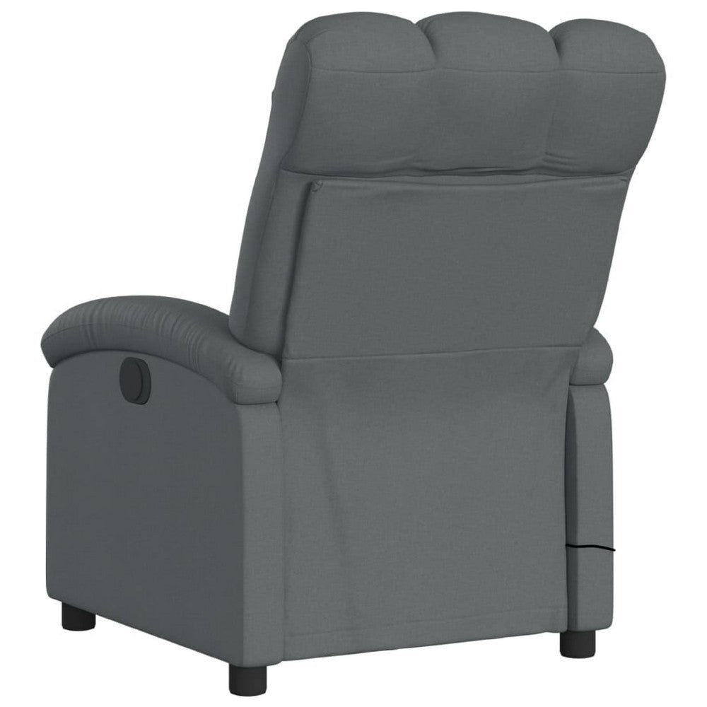 Dery Power Reclining Massage Chair | Side Pocket | Dark Gray Polyester BM339683