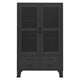 Coy Tall Storage Cabinet | 2 Drawers w 2 Mesh Front Doors | Metal Frame | Black BM339684