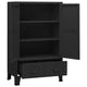 Coy Tall Storage Cabinet | 2 Drawers w 2 Mesh Front Doors | Metal Frame | Black BM339684