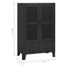 Coy Tall Storage Cabinet | 2 Drawers w 2 Mesh Front Doors | Metal Frame | Black BM339684
