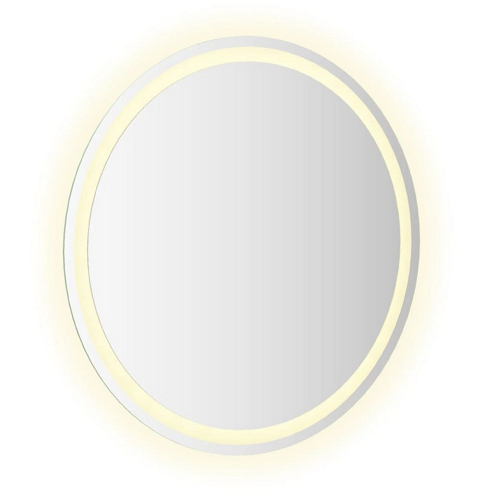 Mio Round Bathroom Wall Mirror | 28’’ | Built In LED w USB Plug BM339685