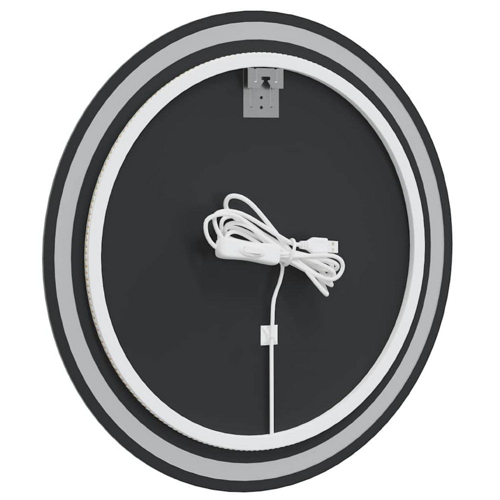 Mio Round Bathroom Wall Mirror | 28’’ | Built In LED w USB Plug BM339685