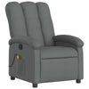 Dery Manual Recliner Chair w Massage | Side Pocket | Light Gray Polyester