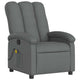 Dery Manual Recliner Chair w Massage | Side Pocket | Light Gray Polyester