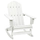 Ava Outdoor Rocking Chair | High Slatted Back | White Natural Wood