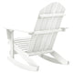Ava Outdoor Rocking Chair | High Slatted Back | White Natural Wood