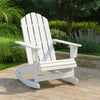 Ava Outdoor Rocking Chair | High Slatted Back | White Natural Wood