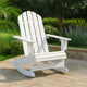 Ava Outdoor Rocking Chair | High Slatted Back | White Natural Wood