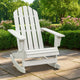 Ava Outdoor Rocking Chair | High Slatted Back | White Natural Wood
