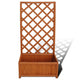 Biny Outdoor Garden Planter | Built In Trellis | Natural Brown Solid Wood BM339688