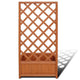 Biny Outdoor Garden Planter | Built In Trellis | Natural Brown Solid Wood BM339688