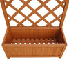 Biny Outdoor Garden Planter | Built In Trellis | Natural Brown Solid Wood BM339688