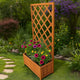 Biny Outdoor Garden Planter | Built In Trellis | Natural Brown Solid Wood BM339688