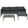 Leny 3pc Modular Garden Lounge Sofa Set w Table | Dark Gray Cushions BM339689