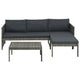 Leny 3pc Modular Garden Lounge Sofa Set w Table | Dark Gray Cushions BM339689