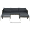 Leny 3pc Modular Garden Lounge Sofa Set w Table | Dark Gray Cushions BM339689