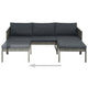 Leny 3pc Modular Garden Lounge Sofa Set w Table | Dark Gray Cushions BM339689