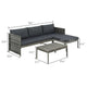 Leny 3pc Modular Garden Lounge Sofa Set w Table | Dark Gray Cushions BM339689