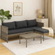 Leny 3pc Modular Garden Lounge Sofa Set w Table | Dark Gray Cushions