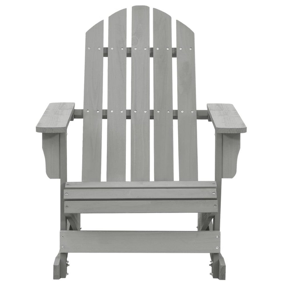 Ava Outdoor Garden Rocking Chair | High Slatted Back | Gray Natural Wood