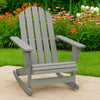 Ava Outdoor Garden Rocking Chair | High Slatted Back | Gray Natural Wood