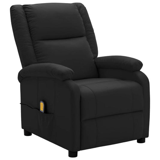 Keo Manual Reclining Massage Chair | Padded Arms | Black Faux Leather