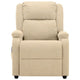 Keo Manual Reclining Massage Chair | Padded Arms | Cream White Fabric BM339693
