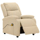 Keo Manual Reclining Massage Chair | Padded Arms | Cream White Fabric BM339693