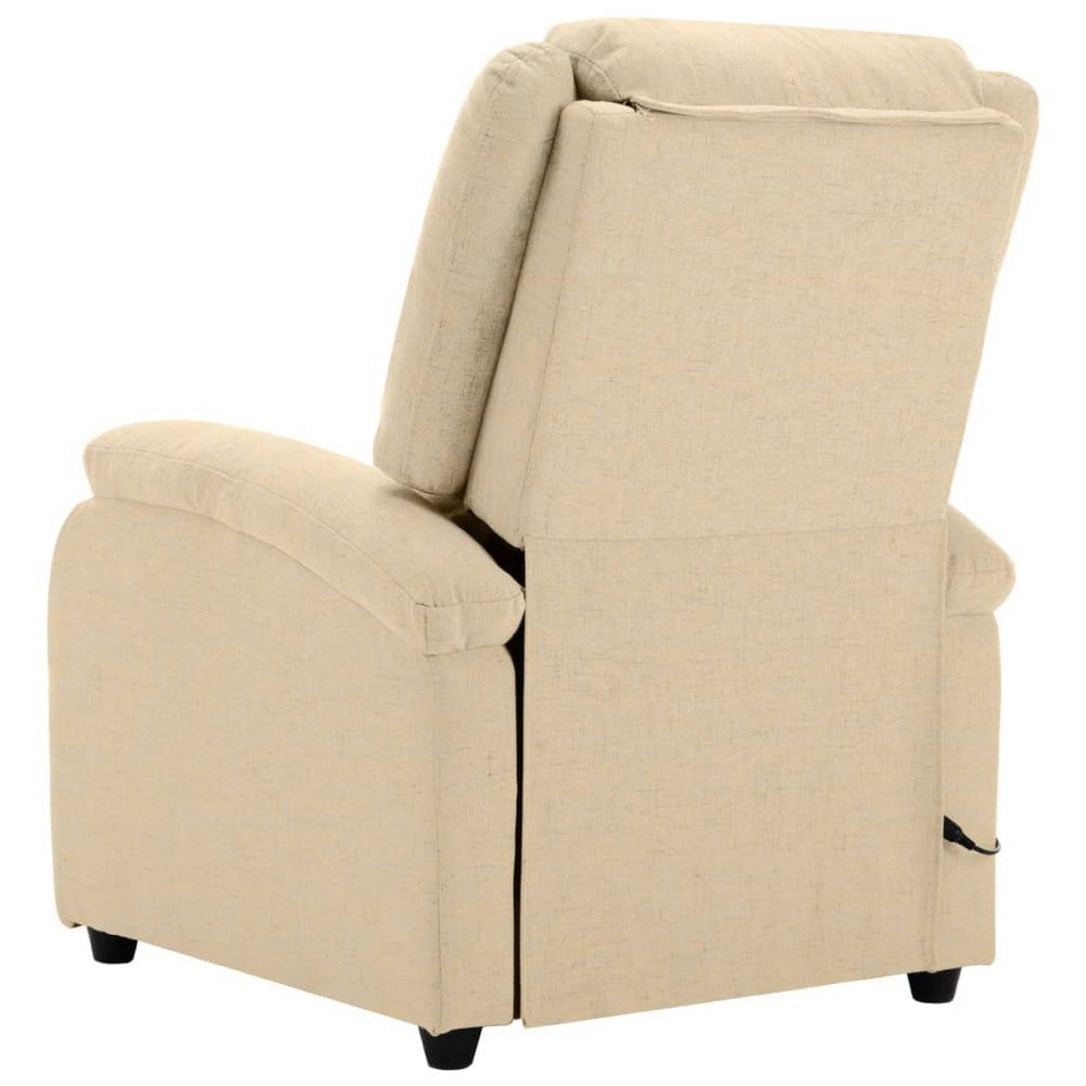 Keo Manual Reclining Massage Chair | Padded Arms | Cream White Fabric BM339693