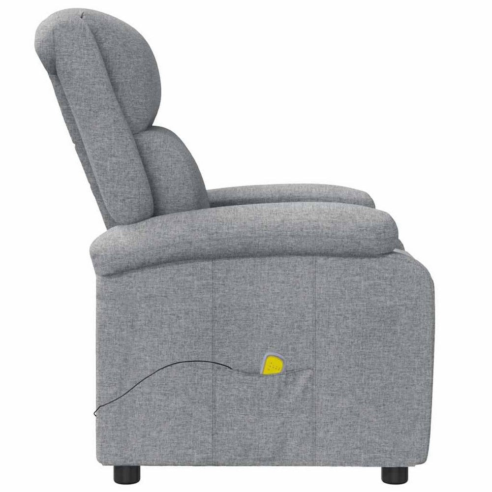 Keo Manual Reclining Massage Chair | Padded Arms | Light Gray Fabric BM339694