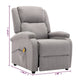 Keo Manual Reclining Massage Chair | Padded Arms | Light Gray Fabric BM339694