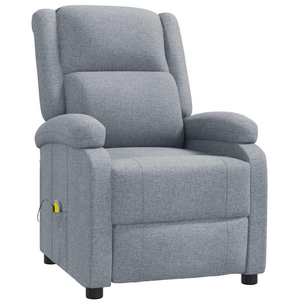 Keo Manual Reclining Massage Chair | Padded Arms | Light Gray Fabric