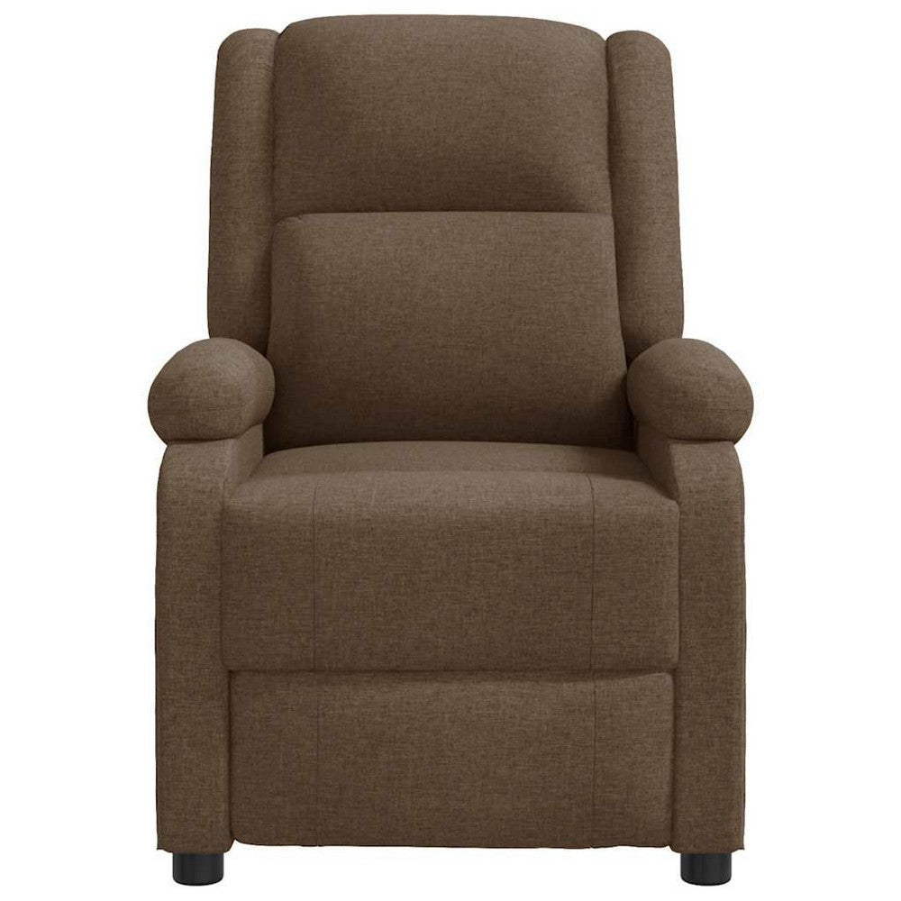 Keo Manual Reclining Massage Chair | Padded Arms | Brown Polyester BM339695