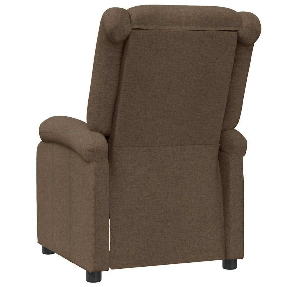Keo Manual Reclining Massage Chair | Padded Arms | Brown Polyester BM339695