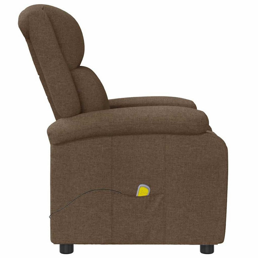 Keo Manual Reclining Massage Chair | Padded Arms | Brown Polyester BM339695