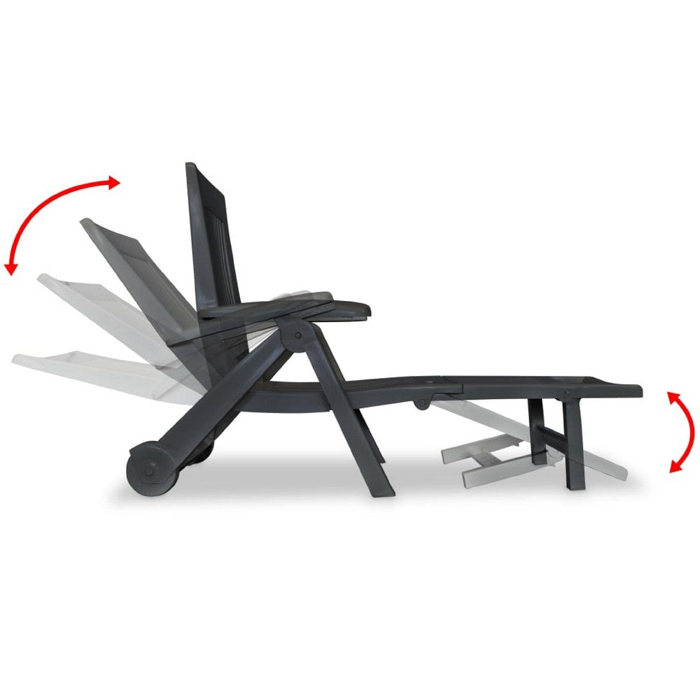 Reny Outdoor Foldable Sun Lounger | Adjustable Back | Black BM339696