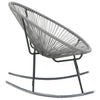 Tia Outdoor Rocking Chair | Gray Scooped Seat | Black Steel Legs BM339697