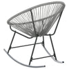 Tia Outdoor Rocking Chair | Gray Scooped Seat | Black Steel Legs BM339697