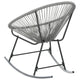 Tia Outdoor Rocking Chair | Gray Scooped Seat | Black Steel Legs BM339697