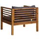 Lex Outdoor Armchair | Dark Gray Seat & Back Cushion | Brown Acacia Wood BM339698