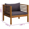 Lex Outdoor Armchair | Dark Gray Seat & Back Cushion | Brown Acacia Wood BM339698