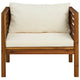 Lex Outdoor Armchair | Cream White Seat & Back Cushion | Brown Acacia Wood BM339699