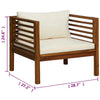 Lex Outdoor Armchair | Cream White Seat & Back Cushion | Brown Acacia Wood BM339699