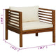 Lex Outdoor Armchair | Cream White Seat & Back Cushion | Brown Acacia Wood BM339699