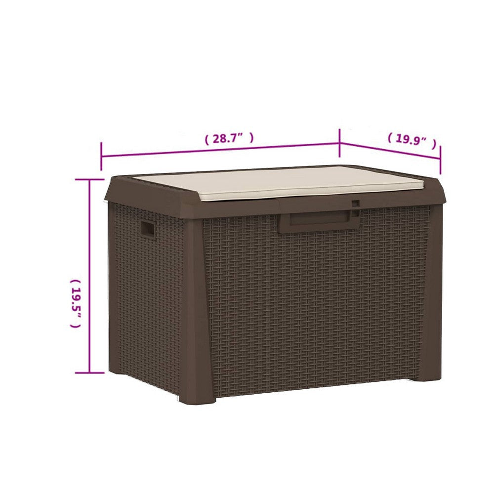 Jely Outdoor Garden Storage Box w Seat Cushion | 29’’ | Brown BM339700