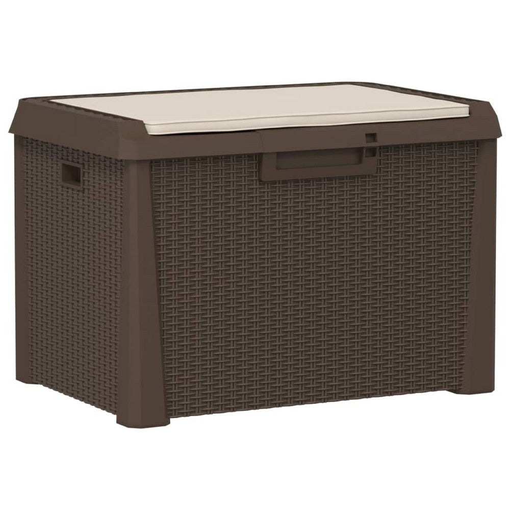 Jely Outdoor Garden Storage Box w Seat Cushion | 29" | Brown