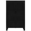 Miry Tall Office Cabinet | 2 Drawers w 2 Mesh Front Doors | Black Steel BM339701