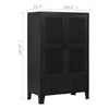 Miry Tall Office Cabinet | 2 Drawers w 2 Mesh Front Doors | Black Steel BM339701
