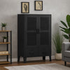 Miry Tall Office Cabinet | 2 Drawers w 2 Mesh Front Doors | Black Steel BM339701
